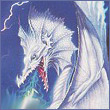 Голубой дракон с большим гребнем