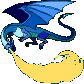 Синий дракон мечет огонь