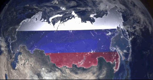 Земной шар с флагом России