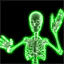 Скелет в зеленом свете