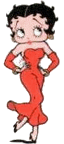 Бетти Бул танцует  в красном платье