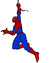 Человек-паук висит на паутине