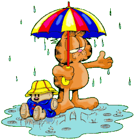 Гарфилд под зонтом