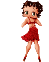 Бетти Бул сексуальная в красном платье