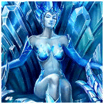 Снежная королева сидит на ледяном троне