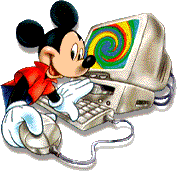 Микки Маус работает с компьютером
