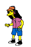 Молодой Симпсон слушает музыку
