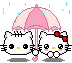  <b>Два</b> котенка под зонтиком влюблены 