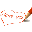  Я Люблю Тебя Надпись на сердце красным <b>карандашом</b> 