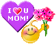 Я люблю маму! Смайлик с цветами