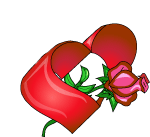 Сердце из ленты+роза