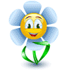 Смайлик - цветок с голубыми лепестками