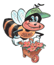 Пчела с цветами