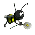Пчёлка несёт ромашку
