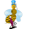 Пчелка в голубой шляпке