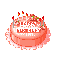  С днем рождения! Торт шестью <b>горящими</b> свечами 