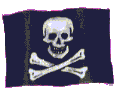 Чёрный пиратский флаг с черепом и костями