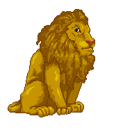 Огромный лев
