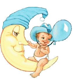  <b>Малыш</b> на луне с шариком 