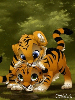 Тигрята с большими глазами