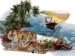 Тигры на берегу моря